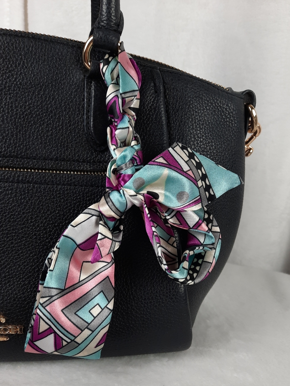 Coach Elegant Elise Sathcel Bag with Scarf Accent - Picture 4 of 15